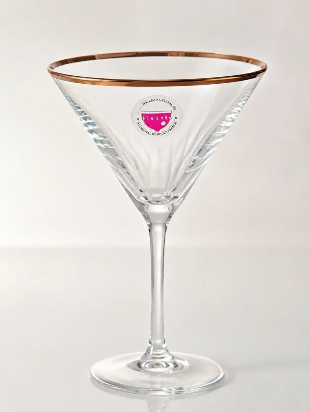 Set of 4 Cristal d’Arques Paris Selectio 24% Lead Crystal Martini Glasses France
